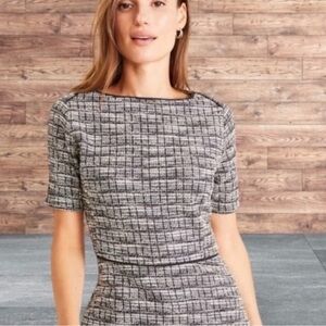 Ann Taylor peplum tweed boucle top